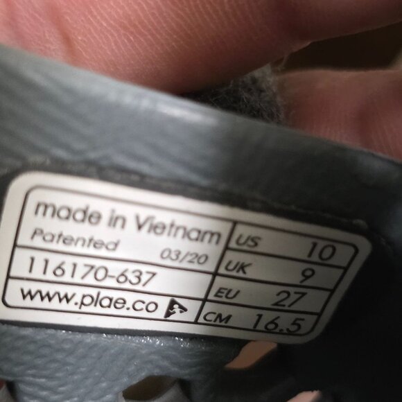 Plae Grey Rubber Mesh Kids Shoes Strap Size 10 - Picture 9 of 9